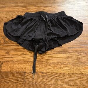 Katie J Junior Girls Black Ruffled Butterfly Shorts Size M